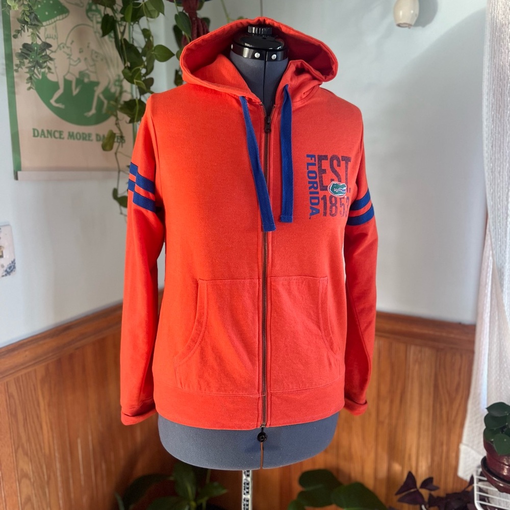 Florida Gators Orange Zip Up Hoodie with Blue Accents
